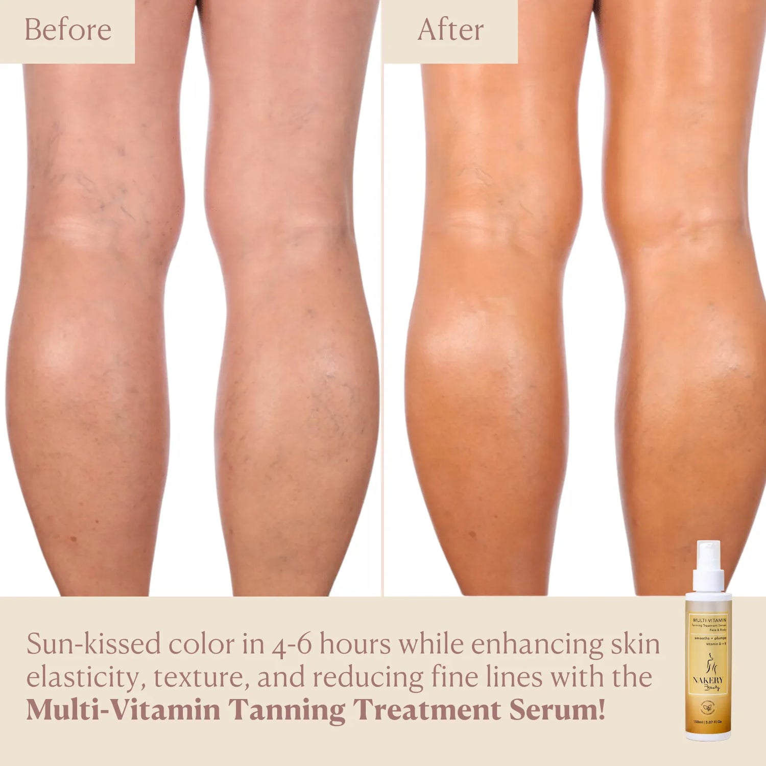 TanningSerum before and after