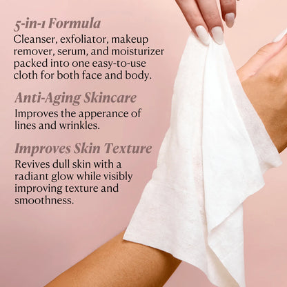 5-in-1 Serum-Infused Cleansing Cloths - Nakery Beauty