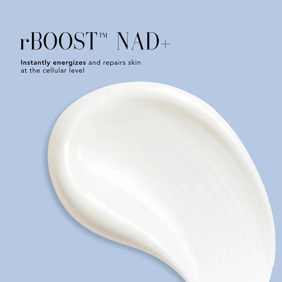 Creamy texture of Nakery Beauty Energize + Repair Body Cream featuring rBOOST NAD+ to energize and repair the appearance of skin.