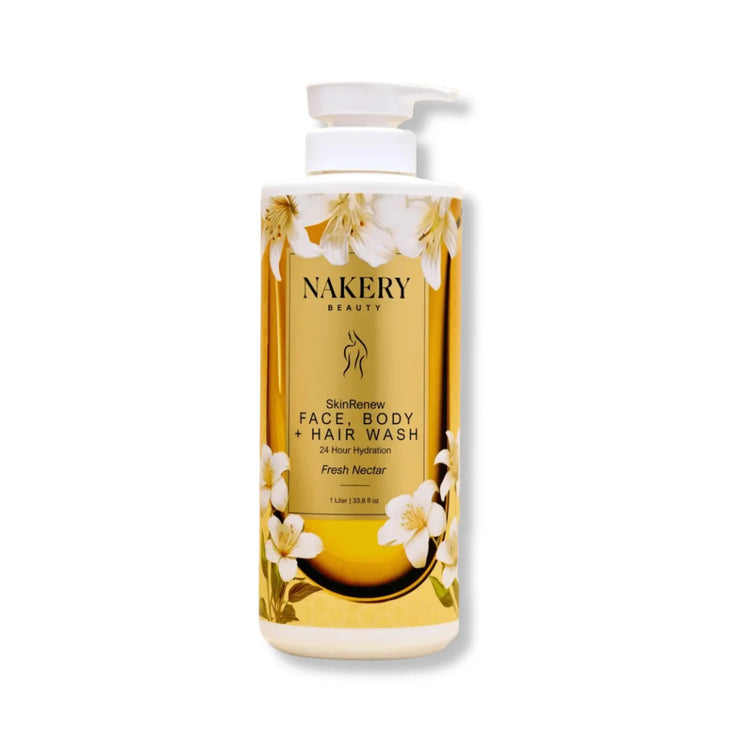 SkinRenew Face, Body and Hair Wash 1L, a versatile cleansing formula designed to gently cleanse and refresh the face, body, and hair.