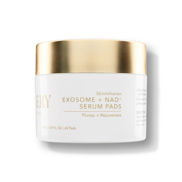 Skin Infusion Exosome NAD Serum Pads 130ml, skincare pads infused with serum designed to hydrate, smooth, and refresh the appearance of skin.