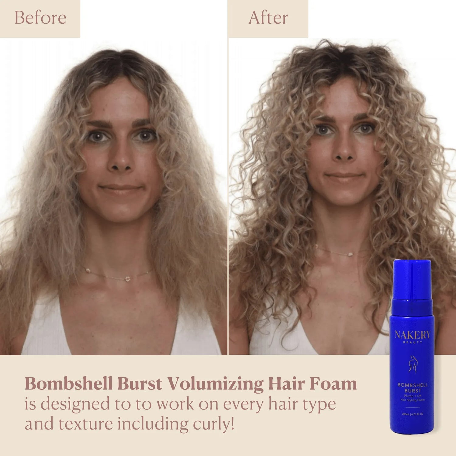 Bombshell Burst Plump + Lift Hair Styling Foam - Nakery Beauty