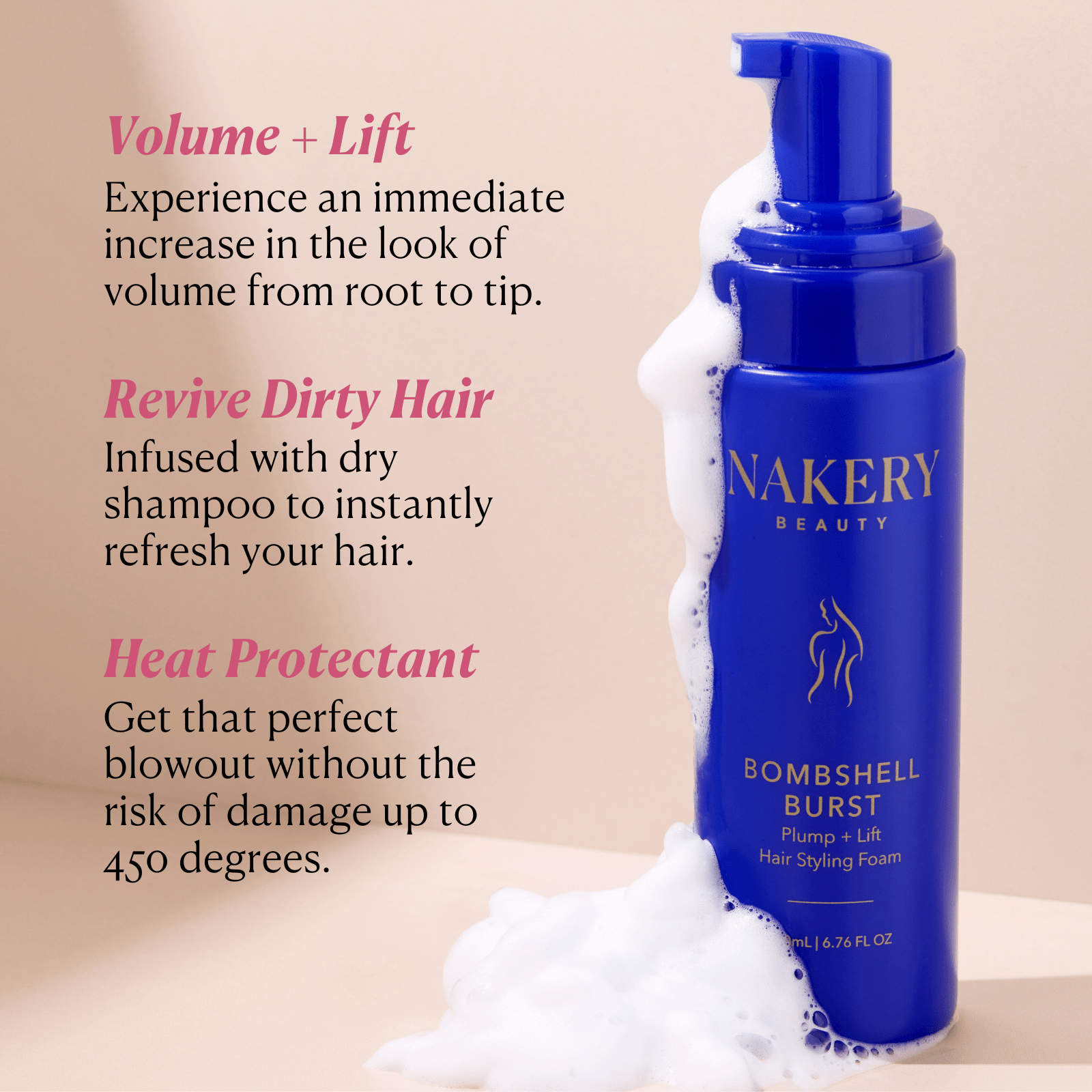 Bombshell Burst Plump + Lift Hair Styling Foam - Nakery Beauty