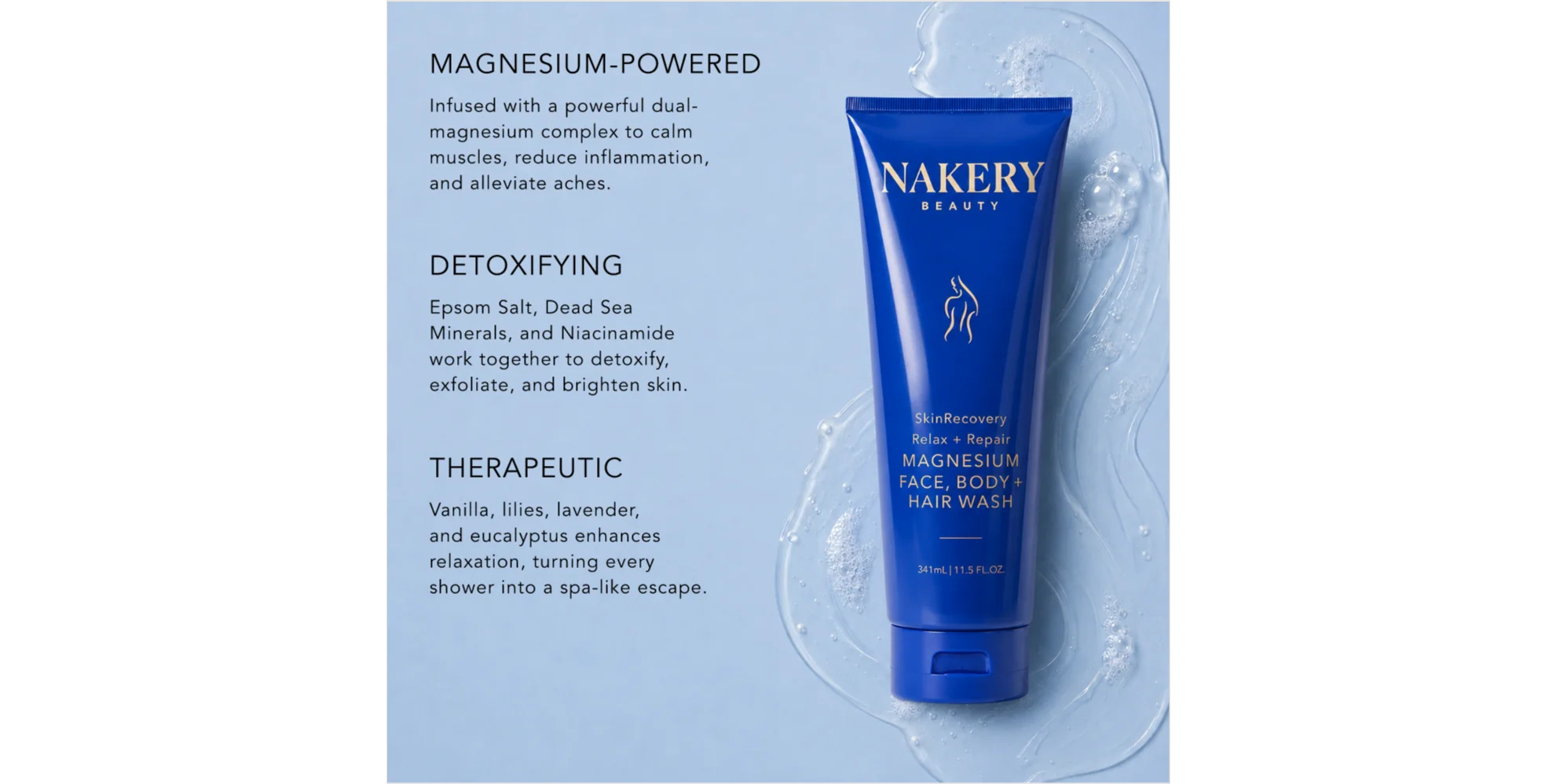 SkinRecovery Relax + Repair Magnesium Face, Body, + Hair Wash (341 mL)