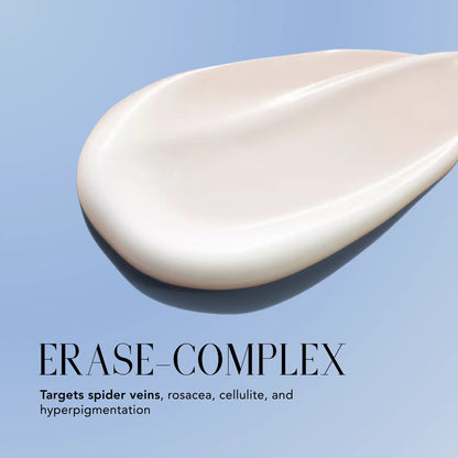 Close-up of Make It Vanish Power Cream texture featuring EraseComplex, formulated to target spider veins, rosacea, cellulite, and hyperpigmentation.