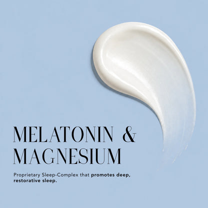 Creamy body balm texture featuring Nakery Beauty’s melatonin and magnesium sleep complex, formulated to promote deep, restorative sleep.