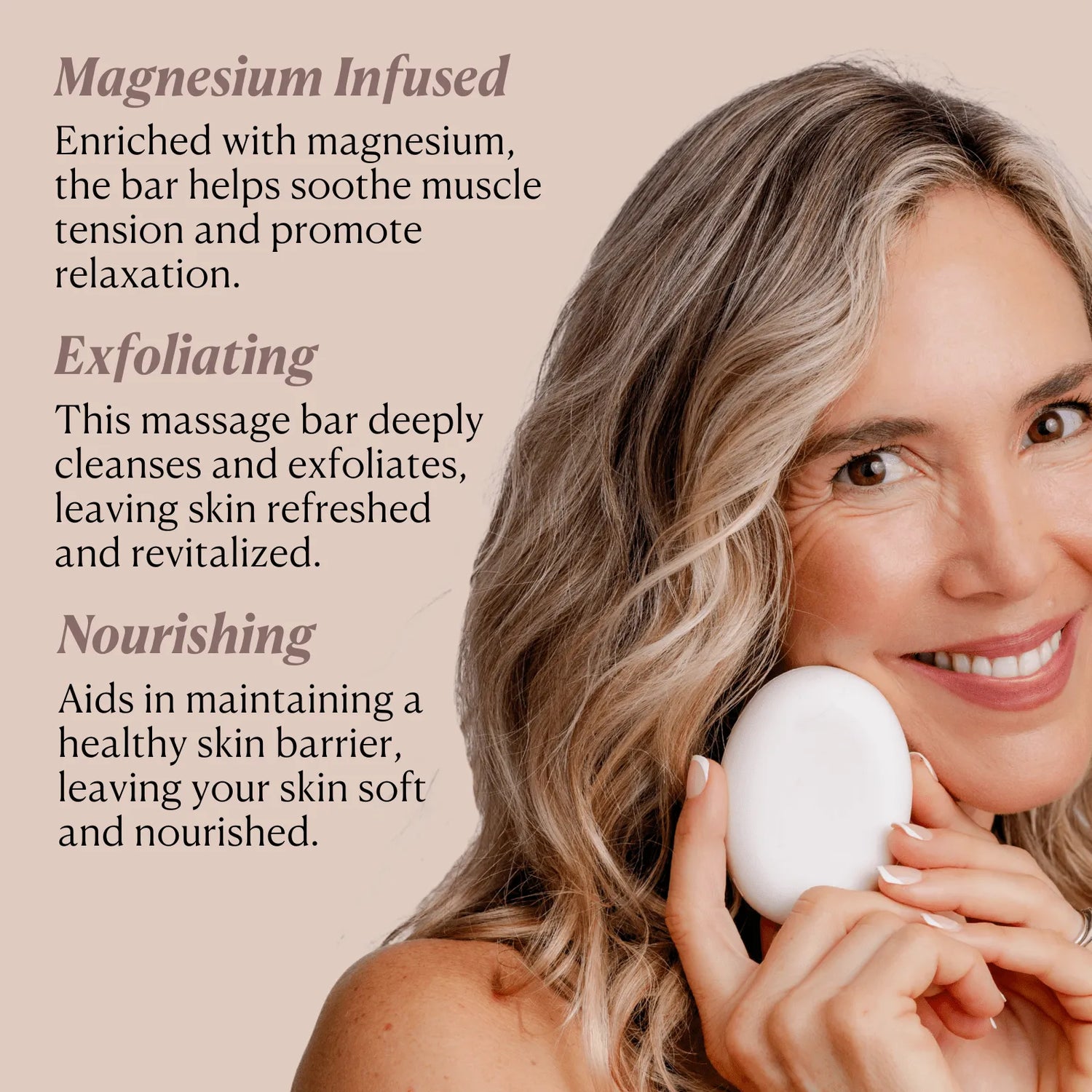 SkinRecovery Cleansing Massage Bar with Magnesium - Nakery Beauty