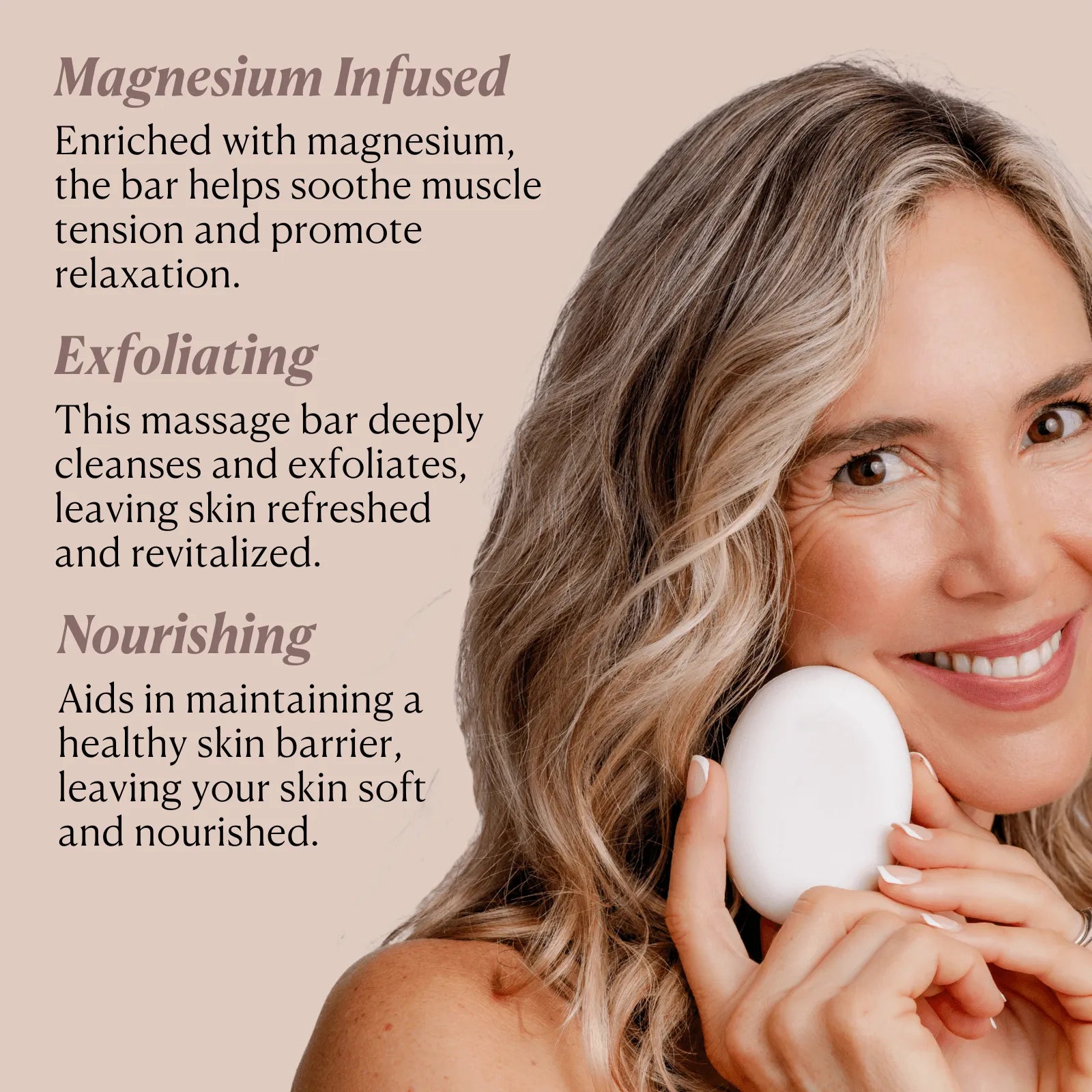SkinRecovery Cleansing Massage Bar with Magnesium - Nakery Beauty