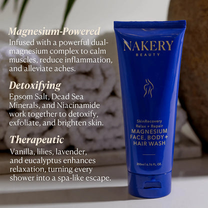 SkinRecovery Relax + Repair Magnesium Face, Body, &amp; Hair Wash - 200ML - Nakery Beauty